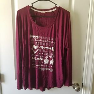 L La Vie En Rose, hygge pajama top, EUC